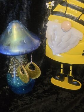 Handmade Golden Glitter Earrings